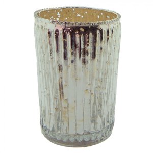 Skleněná čajová svíčka Houder Silver 6*9 cm – 6x9 cm