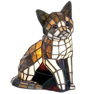 Dekorativní lampa Tiffany kočka – 21x11x25 cm