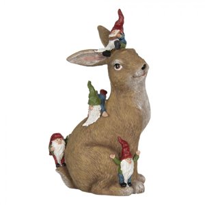 Dekorace králík s trpaslíky – 18x11x30 cm