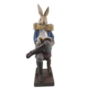 Dekorace králičí muž s knihou – 17x15x41 cm
