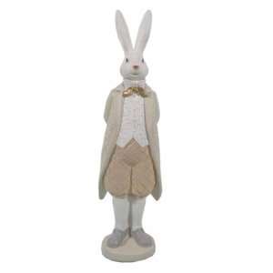 Dekorační soška králíka ve fraku – 9x9x30 cm
