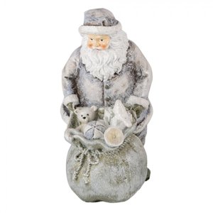 Vánoční dekorativní soška Santy s pytlem s dárečky – 10x7x13 cm