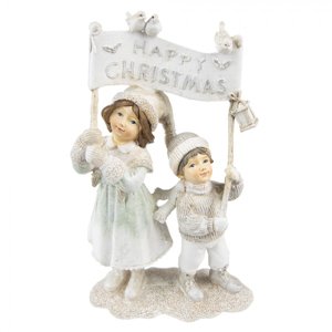 Vánoční dekorace soška děti Happy Christmas – 14x7x23 cm