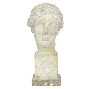 Kameninová antik busta na podstavci Vicky – 30x24x54 cm