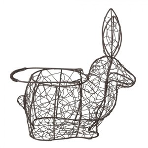 Drátěný dekorativní košík ve tvaru králíka – 26x13x28 cm