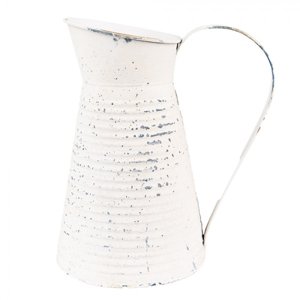 Béžový dekorační plechový džbán Jessica – 20x15x24 cm