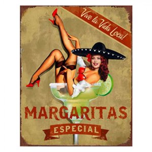 Kovová nástěnná cedule Margaritas – 20x1x25 cm