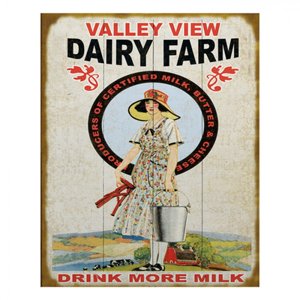 Nástěnná kovová cedule Dairy Farm – 20x1x25 cm