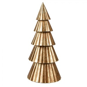 Zlatý antik kovový vánoční stromek – 14x30 cm