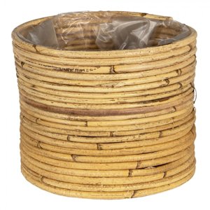 Oválný košík / květináč Abraham z bambusových tyček – 21x17 cm