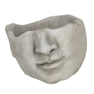 Obal na květináč v designu nedokončené sochy hlavy – 16x15x11 cm