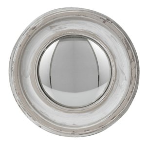 Bílo-šedé antik nástěnné vypouklé dekorační zrcadlo – 23x3 cm
