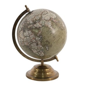 Zelený dekorativní glóbus na kovovém podstavci Globe – 22x22x30 cm