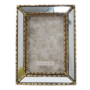 Stříbrno-zlatý antik fotorámeček se zrcadly Pasie – 10x15 cm