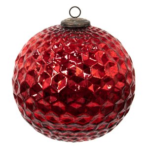 Červená skleněná vánoční koule XL – 25x25 cm