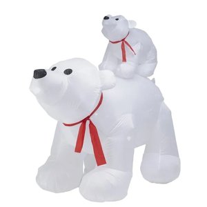 German LED nafukovací vánoční dekorace lední medvědi / 12 W / výška 183 cm / venkovní i vnitřní / studená bílá