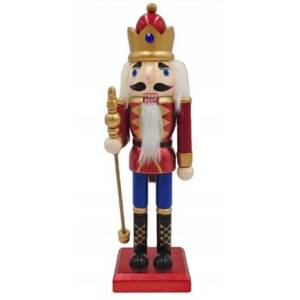 German Vánoční dekorace louskáček / figurka krále 25 cm / dřevo / červená