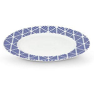 German LIVIDUS Mělký talíř / pr. 26 cm / bílá/modrá