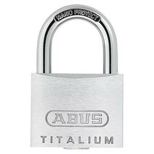 Visací zámek ABUS Titanium 64TI / 2 x 3,45 cm / speciální hliník / 3 klíče / stříbrná