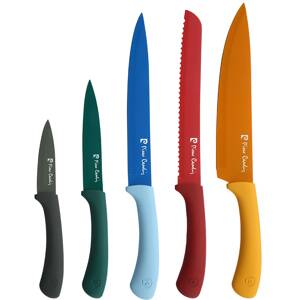 5-dílná sada nožů Pierre Cardin PC-5253 / 5 ks / černá / červená / žlutá / modrá / zelená