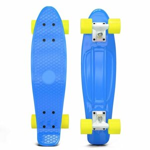 Skateboard Pennyboard 56 cm / modrá / žlutá kolečka